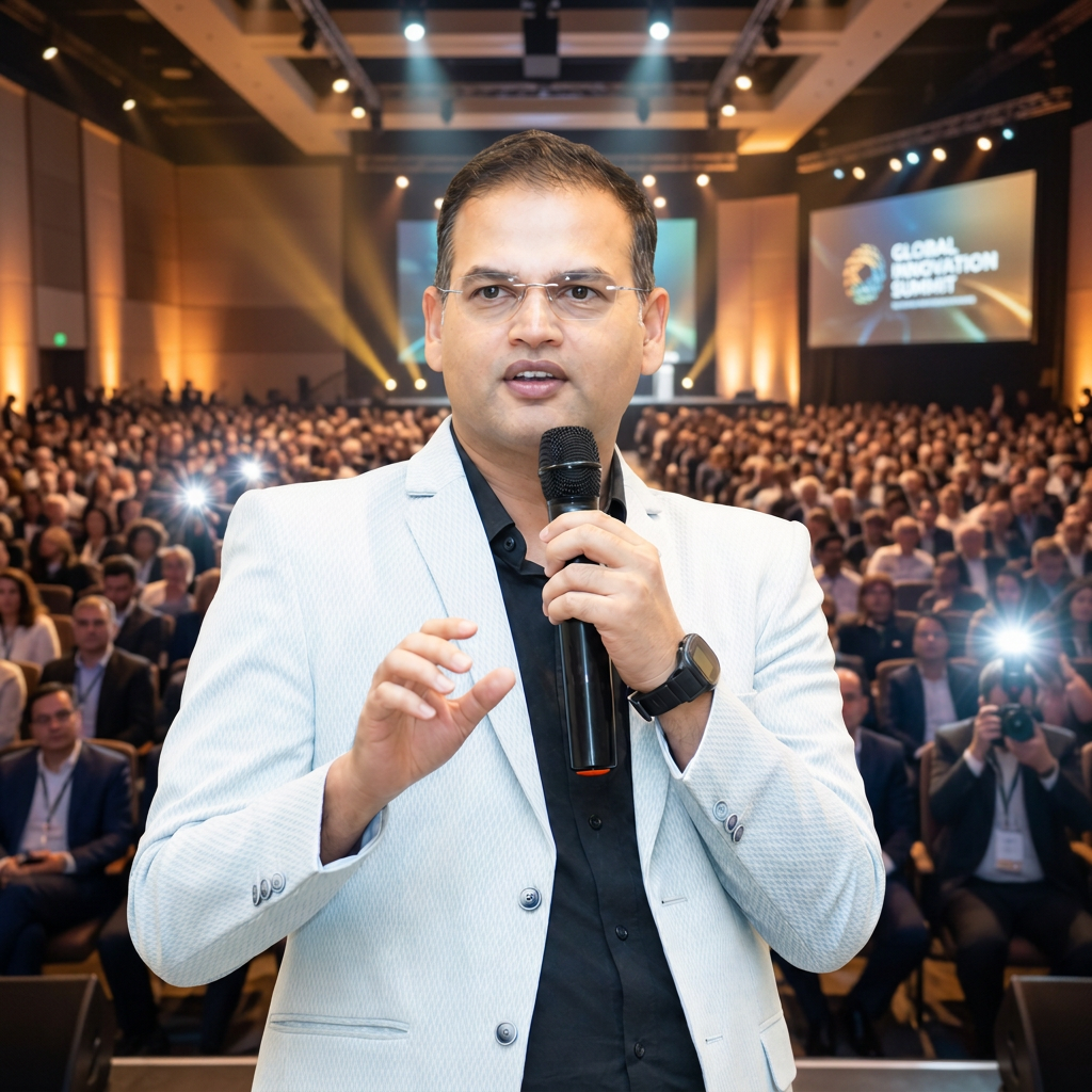 Dr. Nikunj Chavda speaking to thousands of healthcare professionals